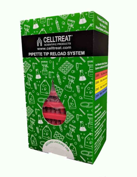 Celltreat 1000µL Extended Length Low Retention Pipette Tip Reload System, Non-sterile, 1920 Tips (960 Tips/Reload System)