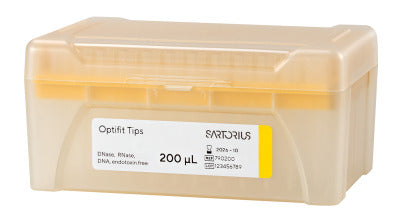 Sartorius 0.5 - 200µL Optifit Pre-Sterilized Racked Pipette Tips [10 x 96] 960 Tips)