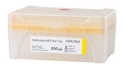 Sartorius 5 - 200µL Safetyspace® Filtered Pipette Tips, Racked ([10 x 96] 960 Tips)